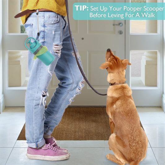 Portable Dog Poop Scooper With Built-in Dispenser