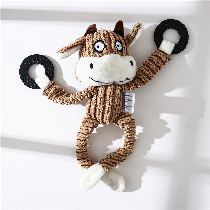 Pet Donkey Shape Corduroy Chew Toy For Dog
