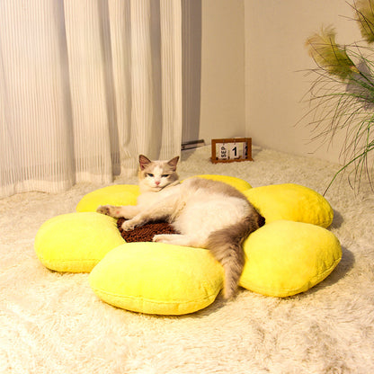 Round Flower Warm Plush Pet Nest