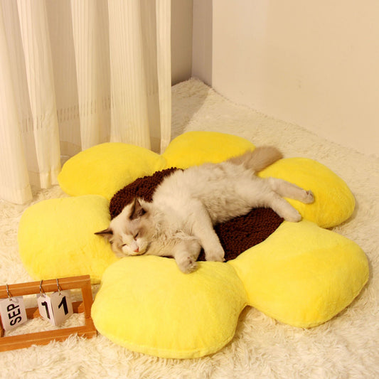 Round Flower Warm Plush Pet Nest