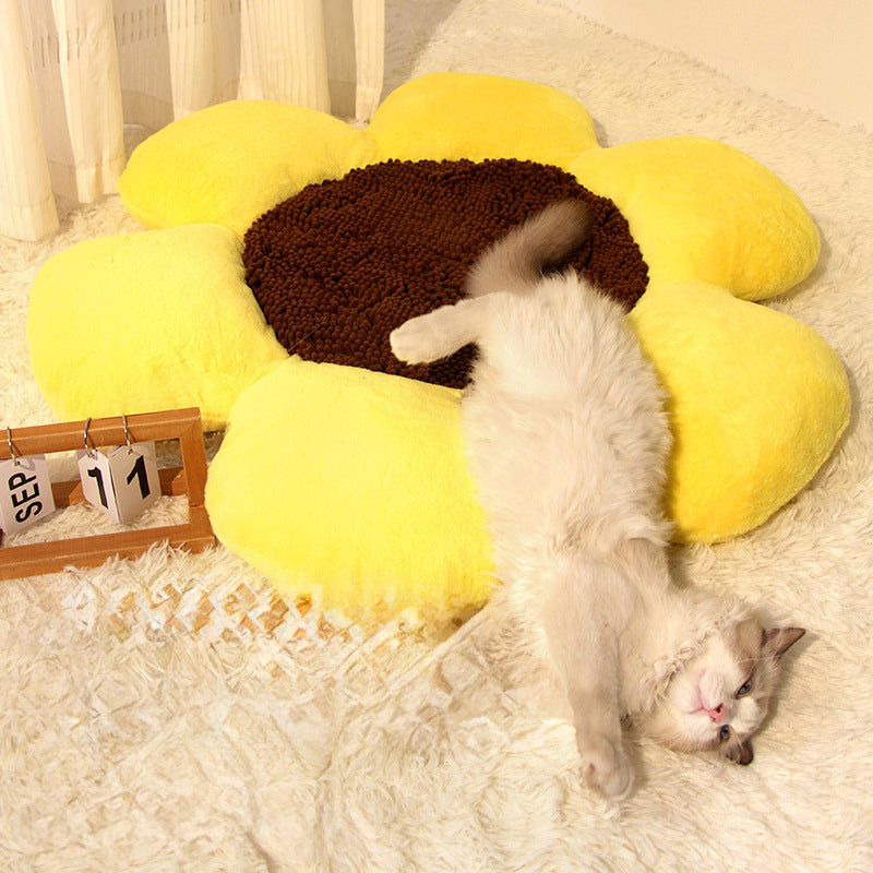 Round Flower Warm Plush Pet Nest